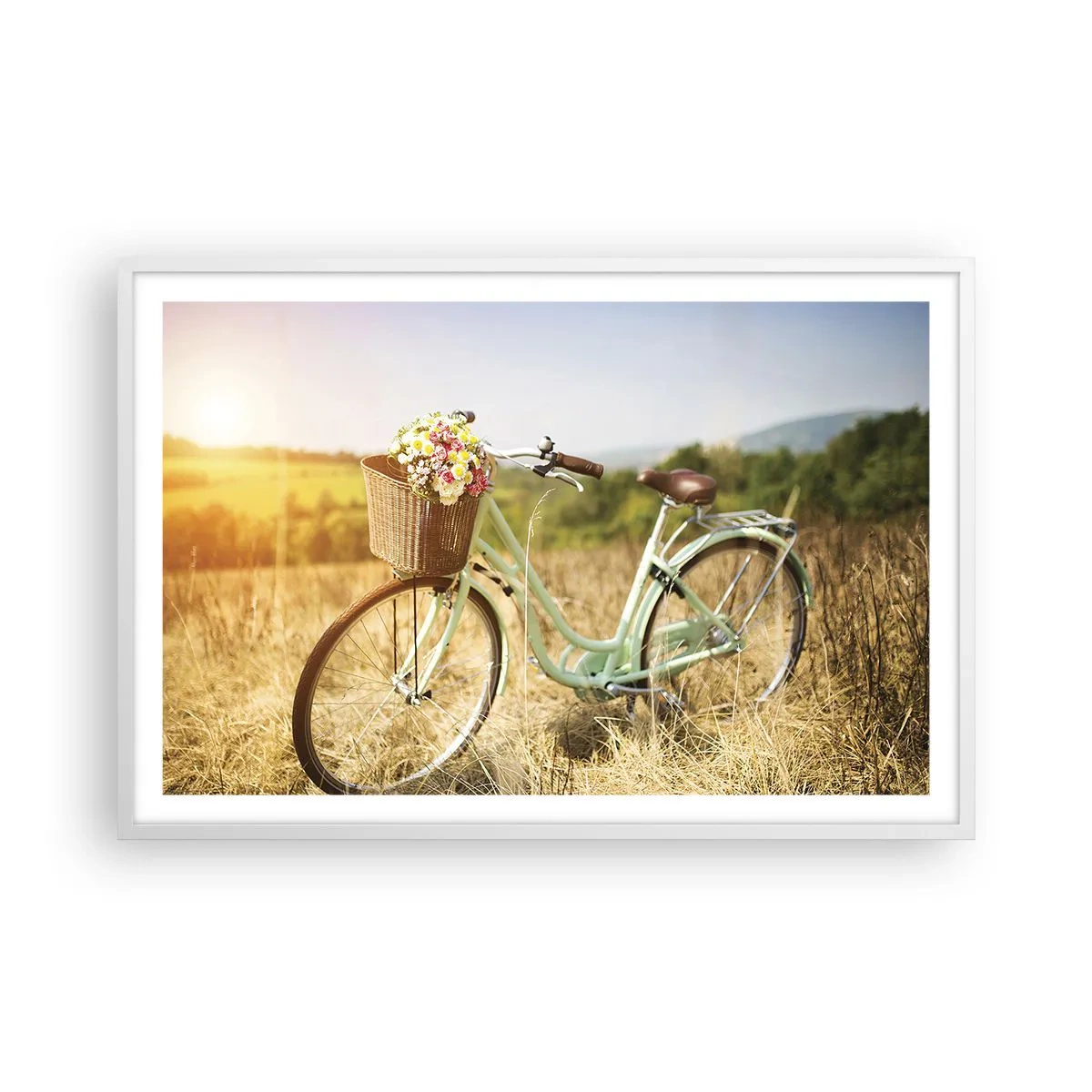 Affiche dans un cadre blanc - Poster - Je vais rester un petit moment - 91x61 cm