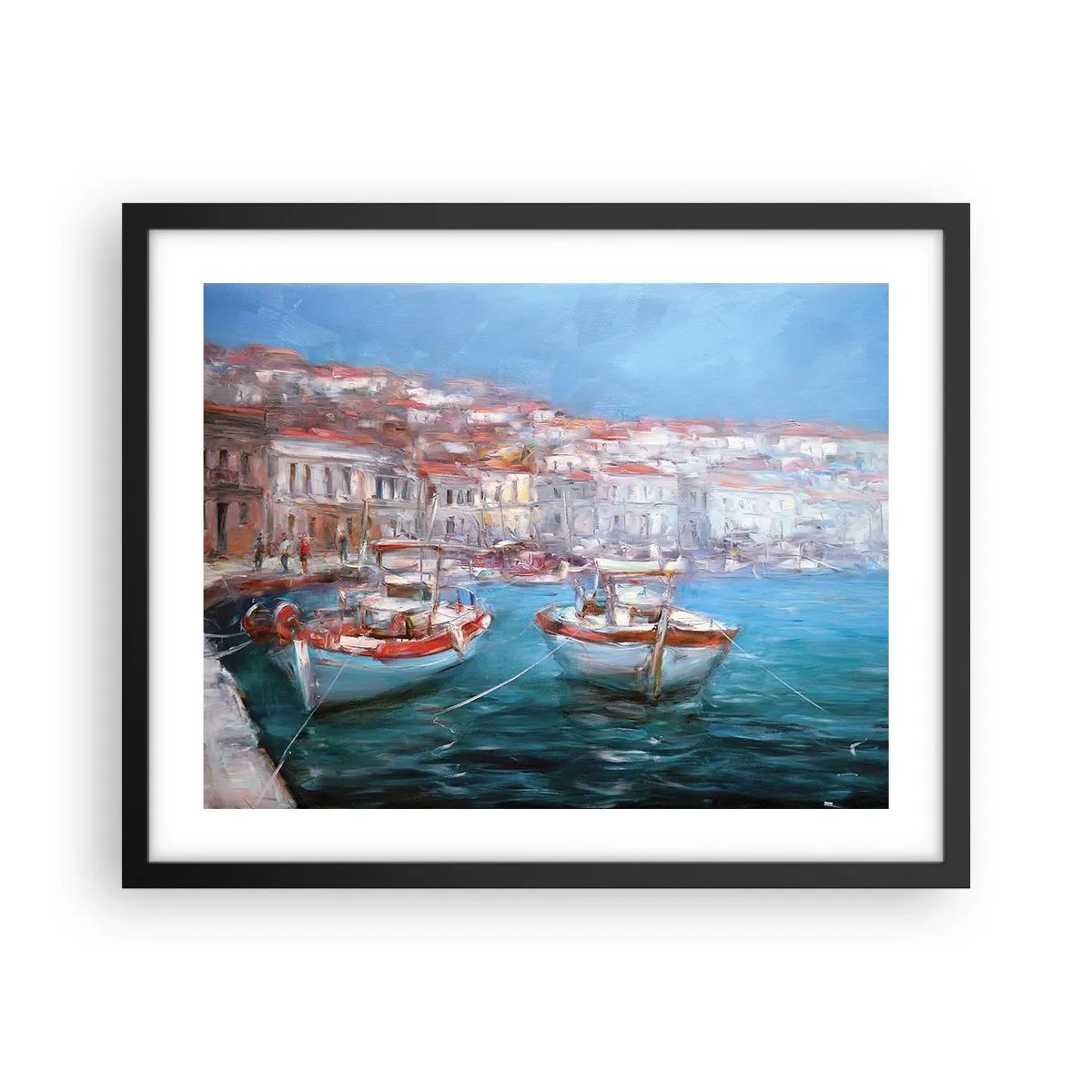 Affiche dans un cadre noir - Poster - Baie italienne - 50x40 cm
