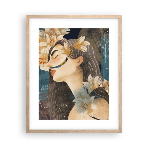 Affiche dans un chêne clair - Poster - Conte de fée sur la princesse lilas - 40x50 cm