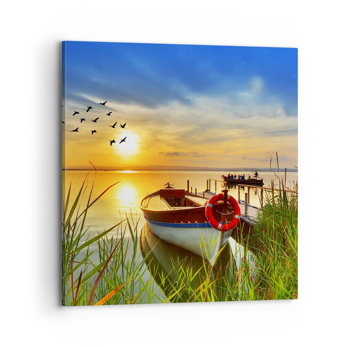 Impression sur toile - Image sur toile - Les cormorans s'envolent déjà - 70x70 cm