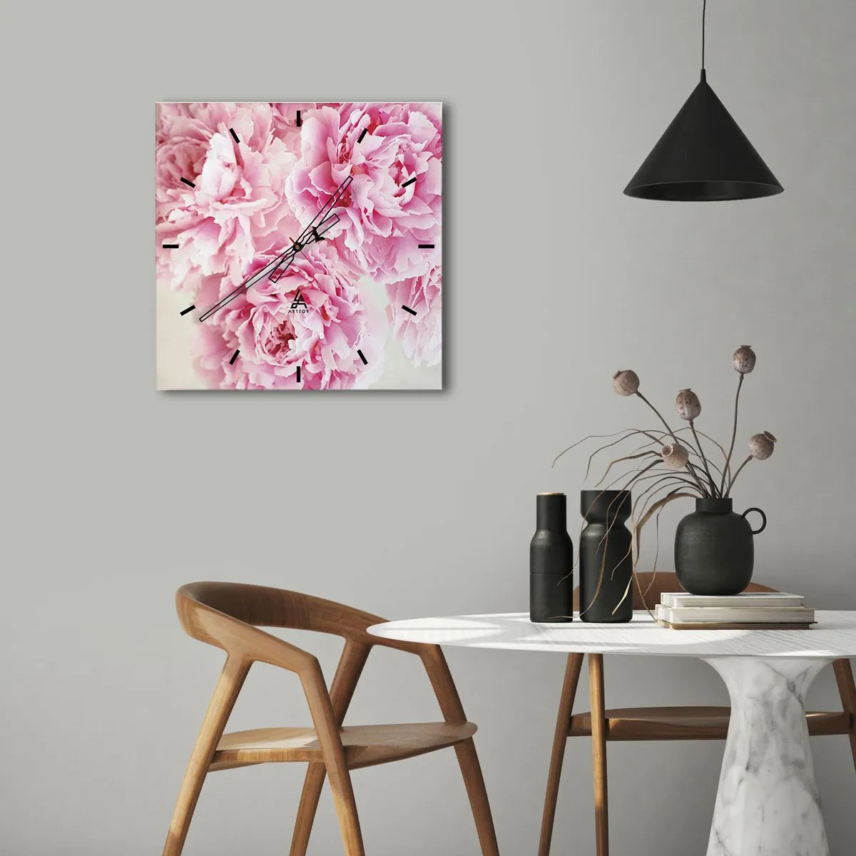 Horloge murale - Pendule murale - En glamour rose - 30x30 cm