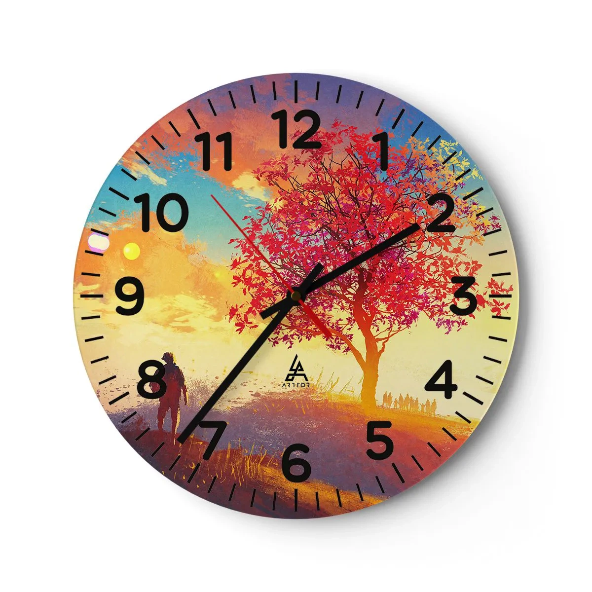 Horloge murale - Pendule murale - Pèlerin à destination - 40x40 cm