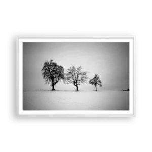 Affiche dans un cadre blanc - Poster - A quoi rêvent-ils? - 91x61 cm