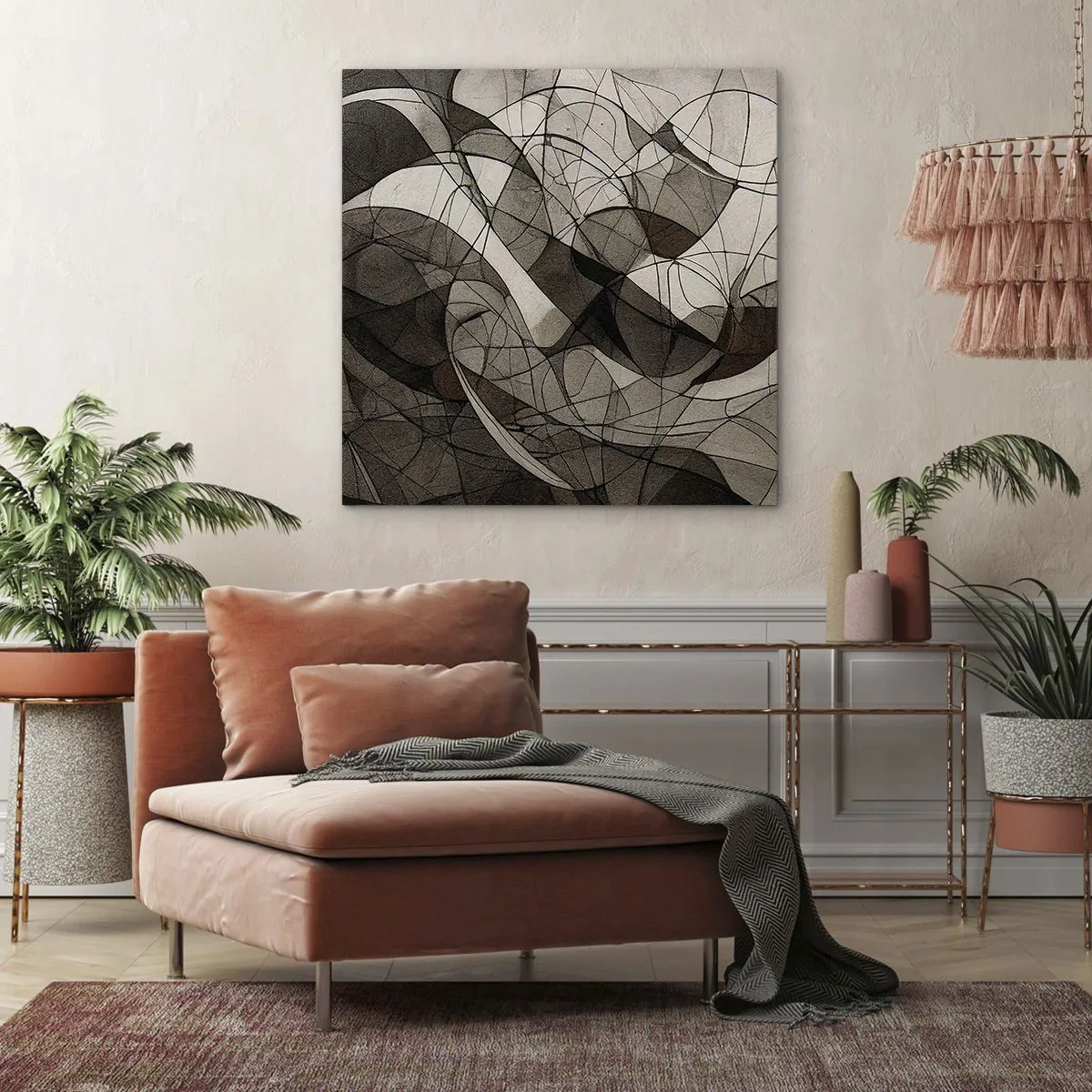 Impression sur toile - Image sur toile - Circulation des couleurs de la terre - 70x70 cm