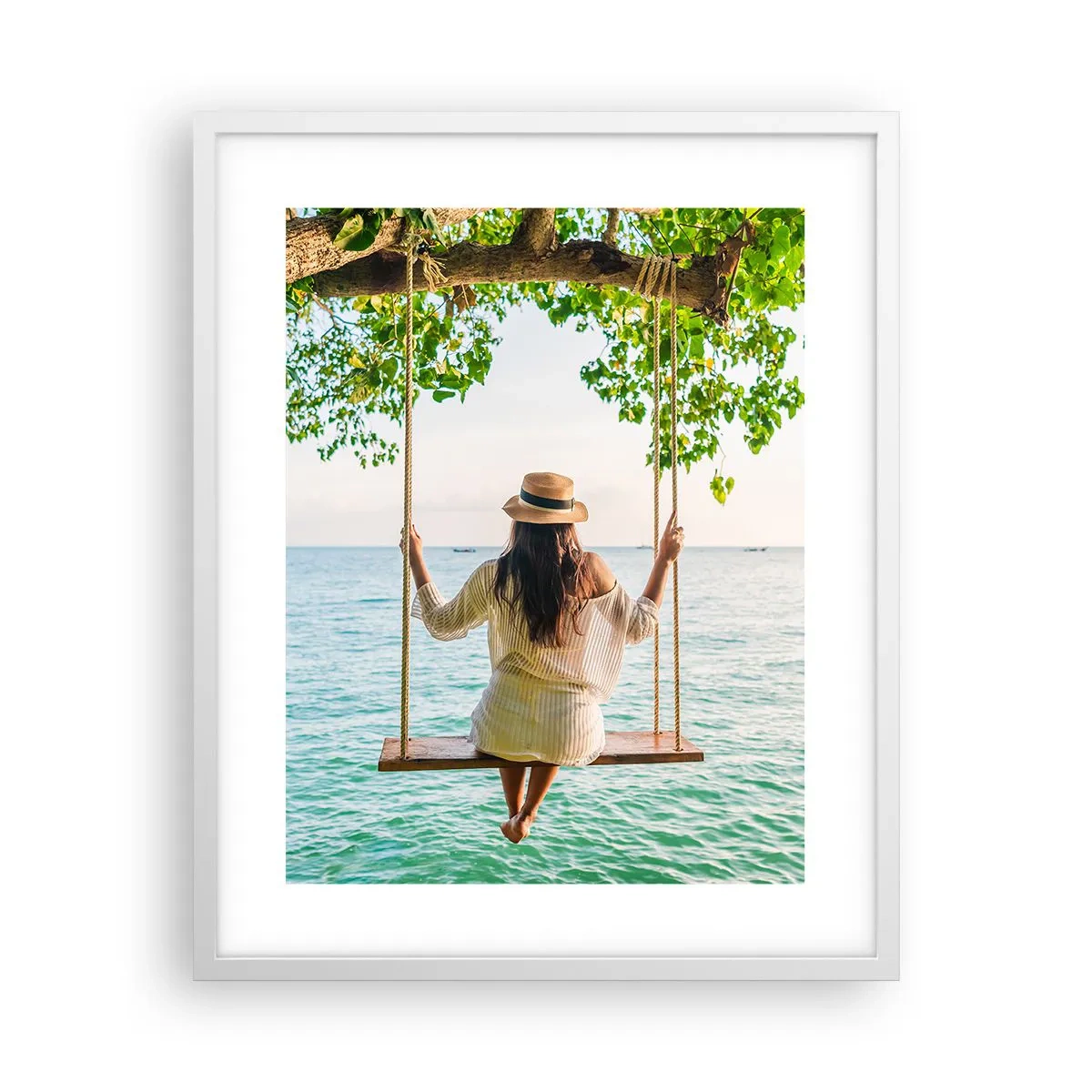 Affiche dans un cadre blanc - Poster - La vie est belle - 40x50 cm