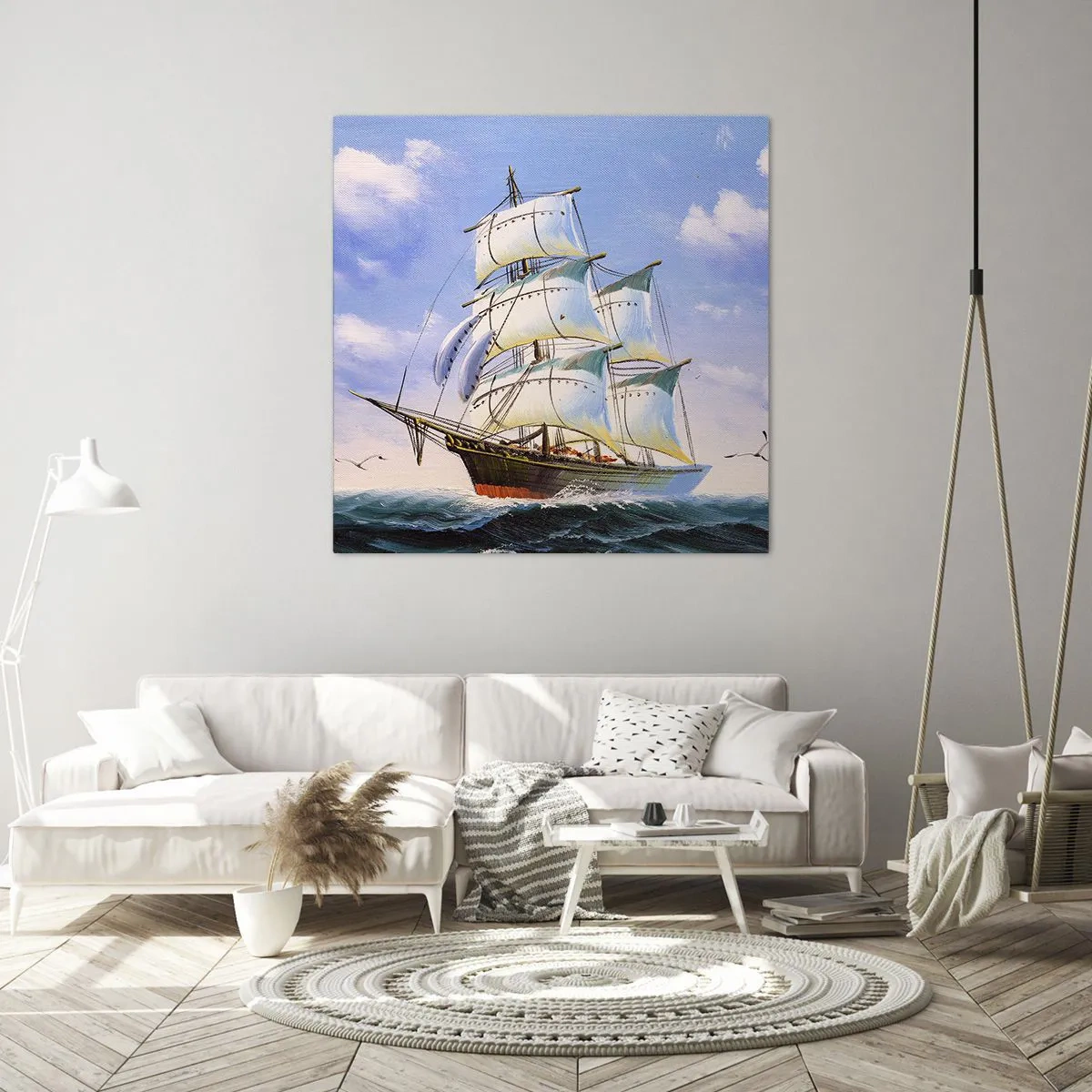 Impression sur toile - Image sur toile - Fièrement avec le vent - 70x70 cm