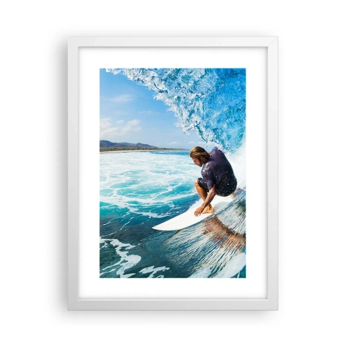 Affiche dans un cadre blanc - Poster - Danse avec les vagues - 30x40 cm