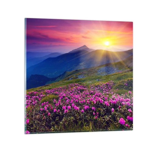 Impression sur verre - Image sur verre - … Et autour, ça sent le pin des montagnes et l'odeur de la prairie - 70x70 cm