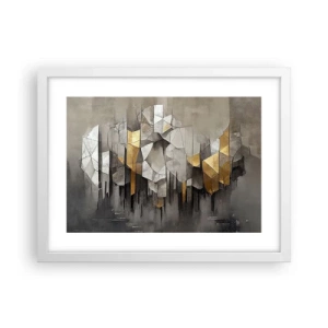 Affiche dans un cadre blanc - Poster - Composition de glace et de lumière - 40x30 cm