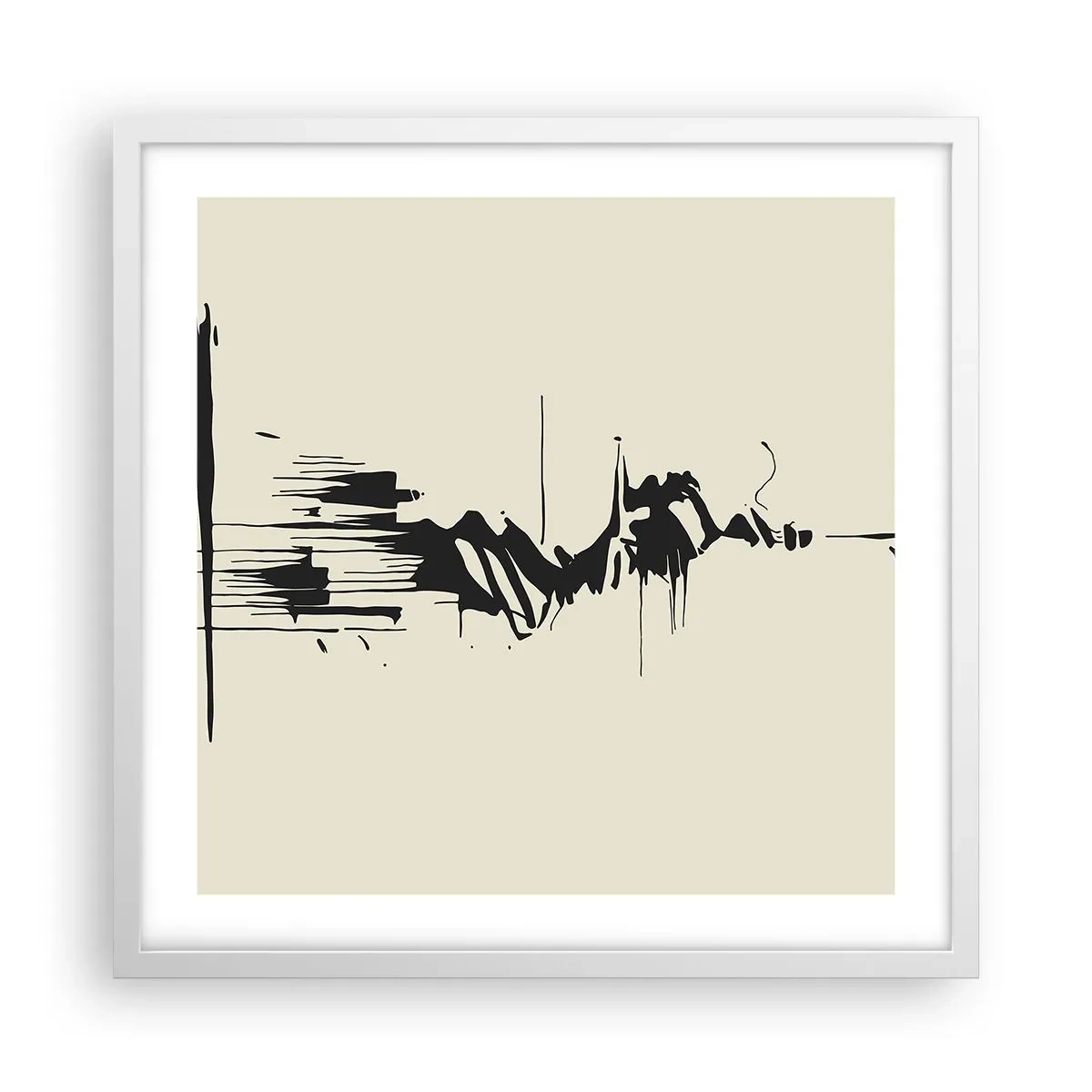 Affiche dans un cadre blanc - Poster - Abstraction hâtive - 50x50 cm