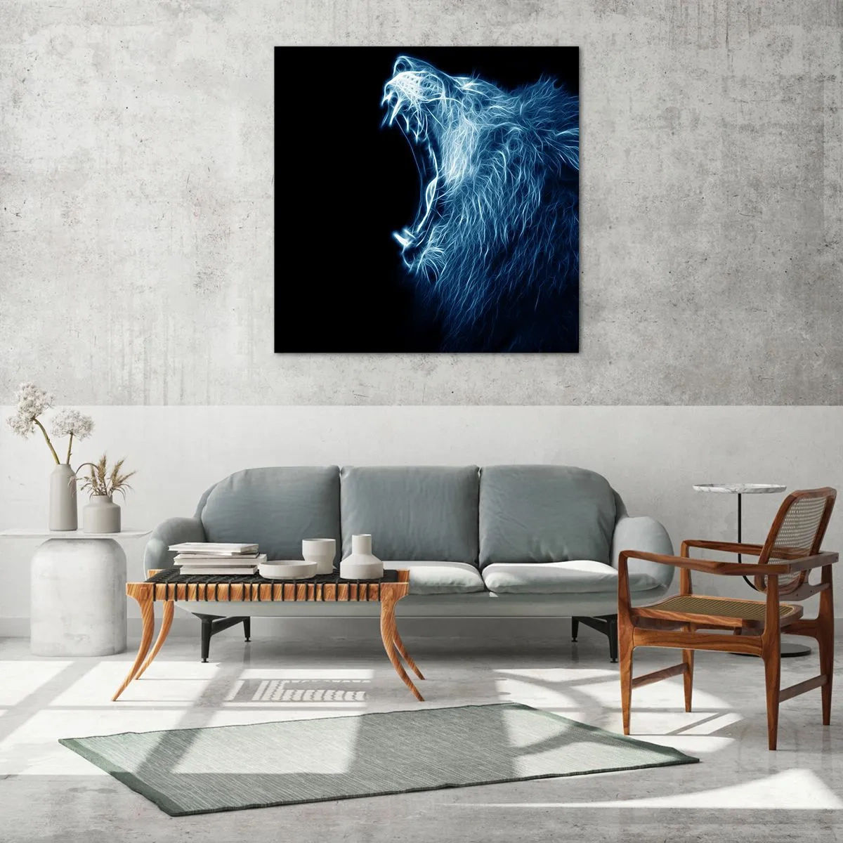 Impression sur verre - Image sur verre - La colère ardente du roi - 70x70 cm