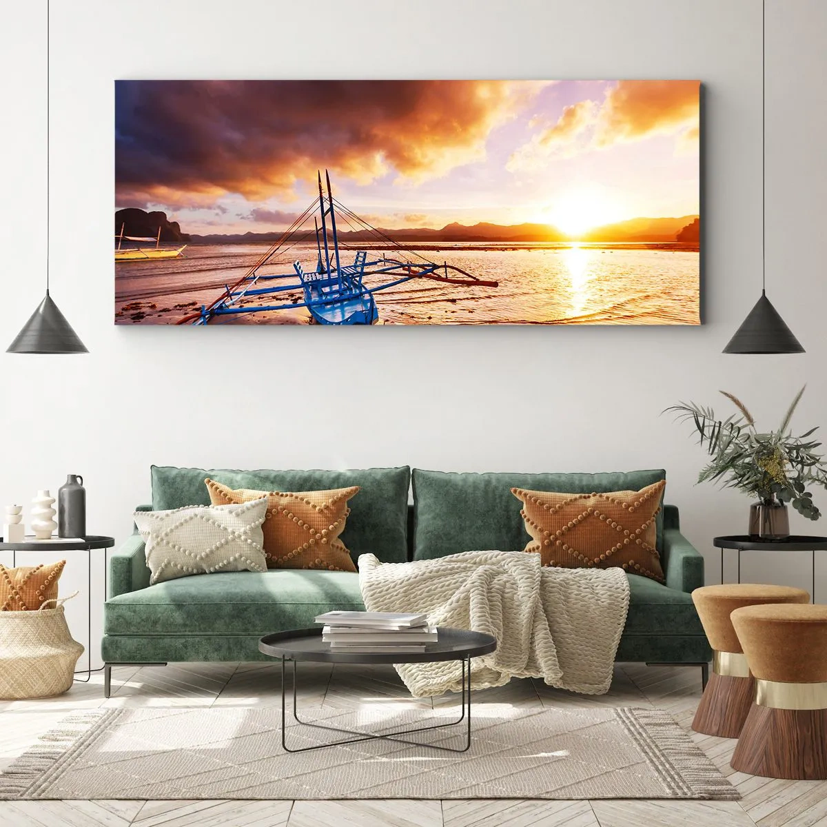 Impression sur toile - Image sur toile - Allongez-vous dans le sable après une longue journée - 100x40 cm
