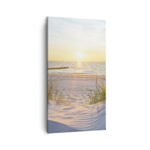 Impression sur toile - Image sur toile - Le bruit de la mer, le chant des oiseaux, une plage sauvage parmi les herbes… - 45x80 cm