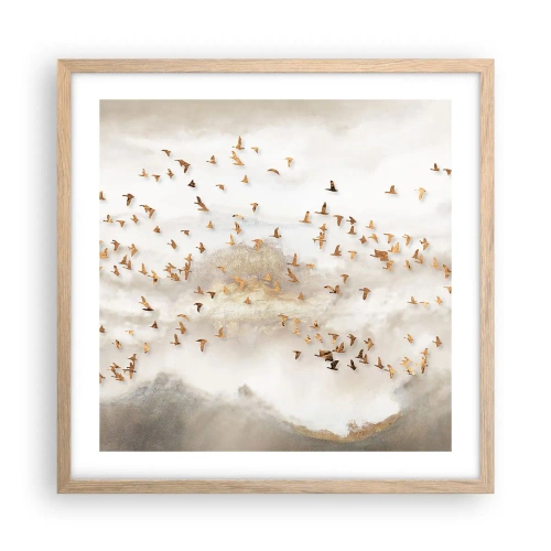 Affiche dans un chêne clair - Poster - Il est l'heure… - 50x50 cm