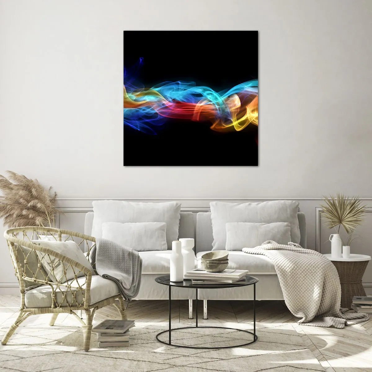 Impression sur verre - Image sur verre - Danse arc-en-ciel du brouillard - 30x30 cm
