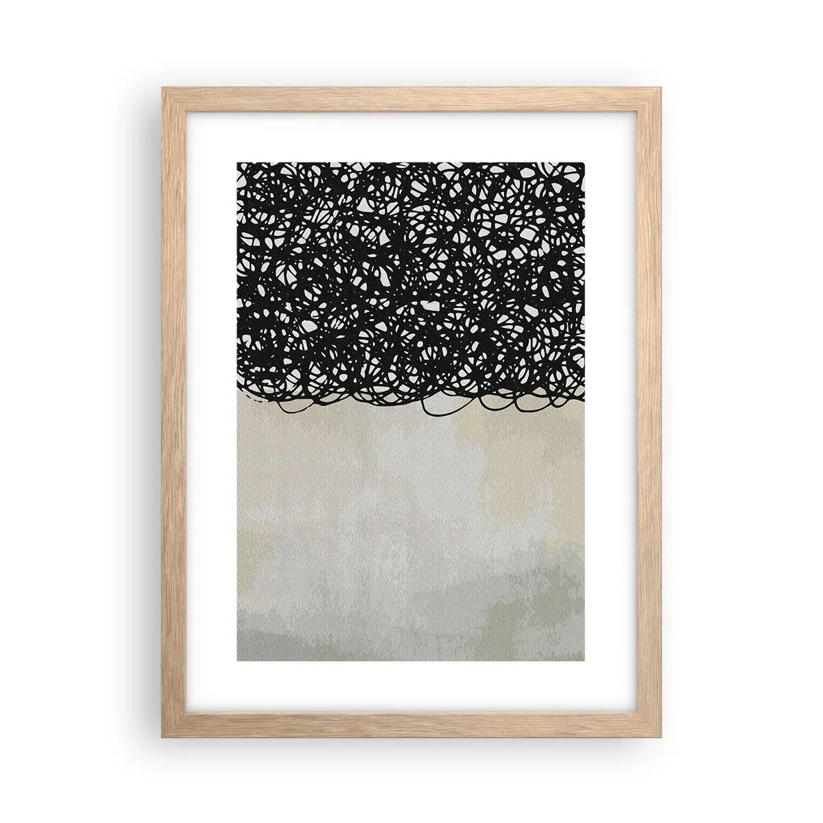 Affiche dans un chêne clair - Poster - Abstraction turbulente - 30x40 cm