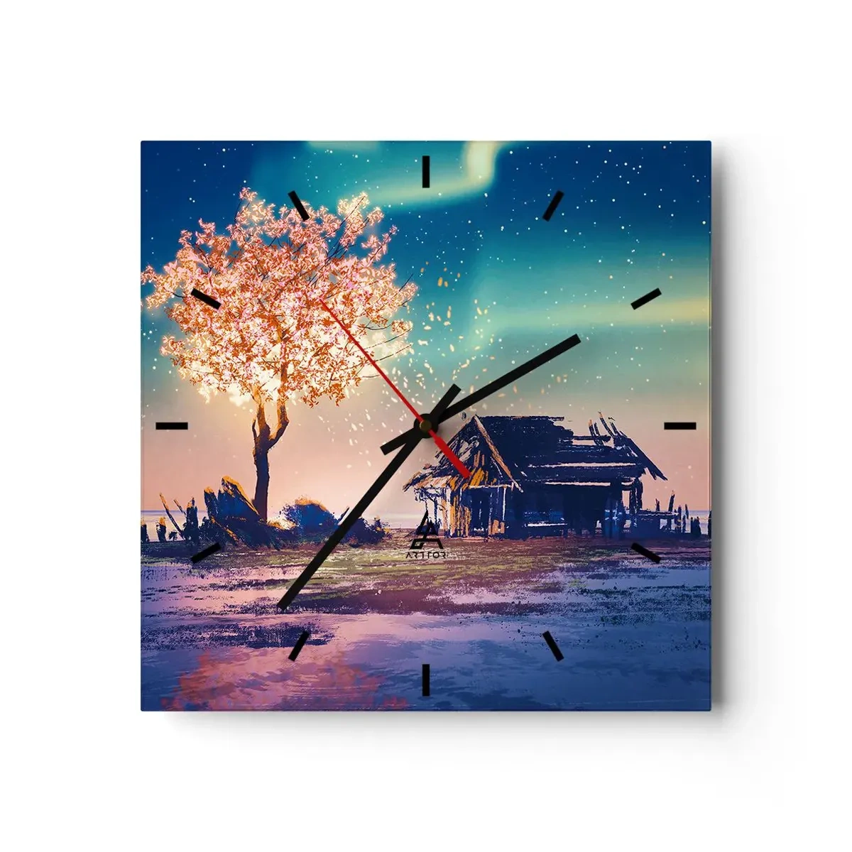 Horloge murale - Pendule murale - La nature ne passe pas - 40x40 cm