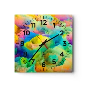 Horloge murale - Pendule murale - Plumule arc-en-ciel - 30x30 cm