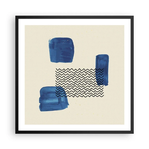 Affiche dans un cadre noir - Poster - Quatuor abstrait - 60x60 cm