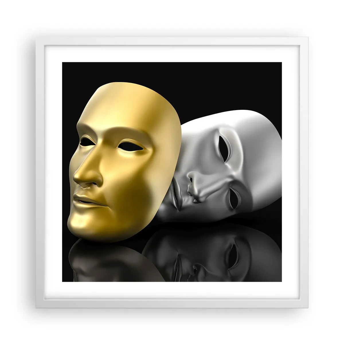 Affiche dans un cadre blanc - Poster - La vie est un théâtre - 50x50 cm