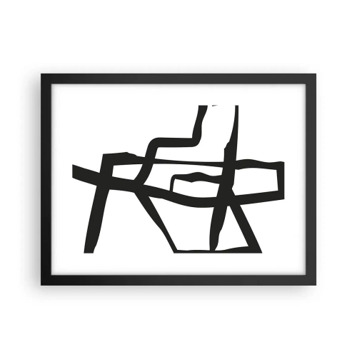 Affiche dans un cadre noir - Poster - Conception noir et blanc - 40x30 cm