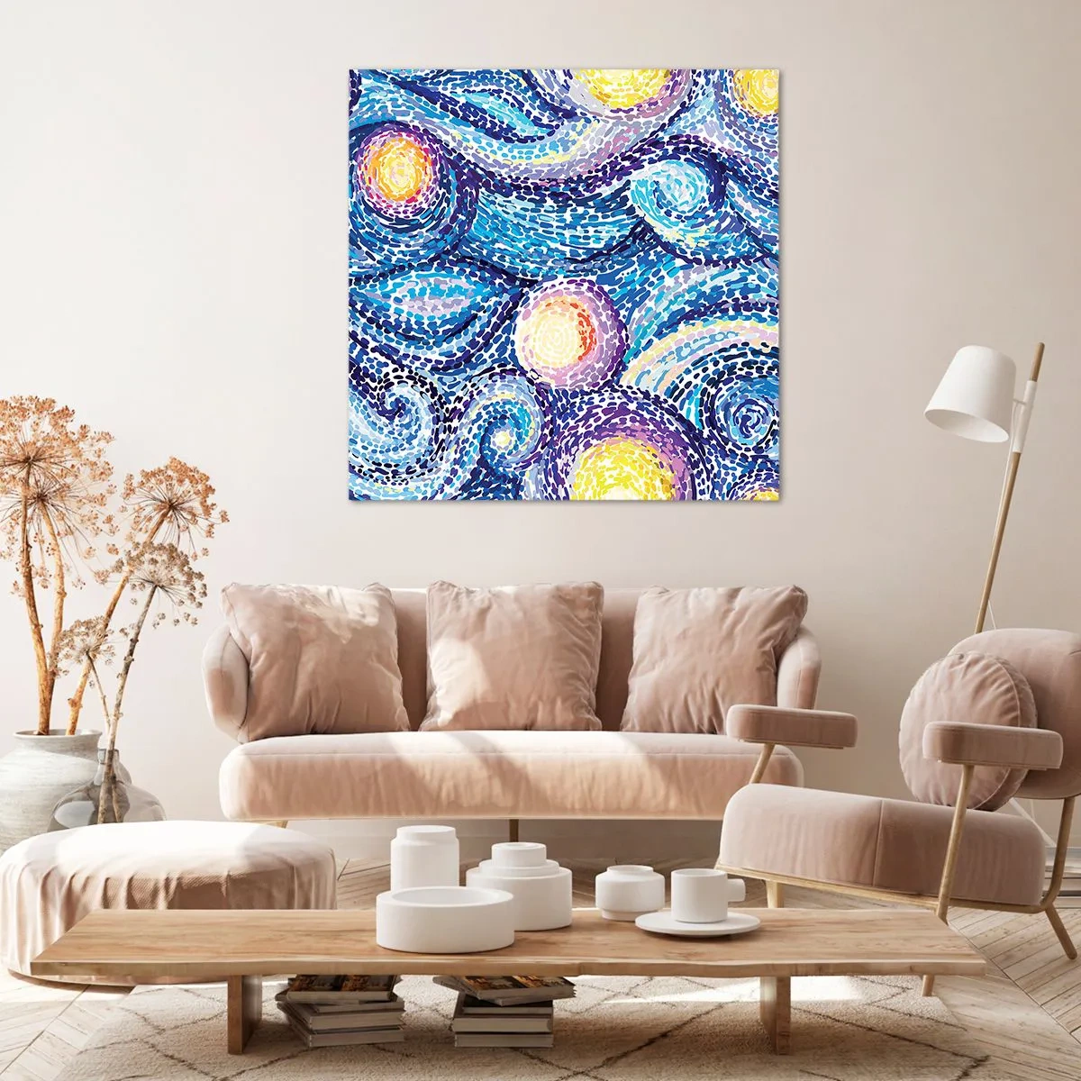 Impression sur toile - Image sur toile - D'après un tableau de van Gogh - 30x30 cm