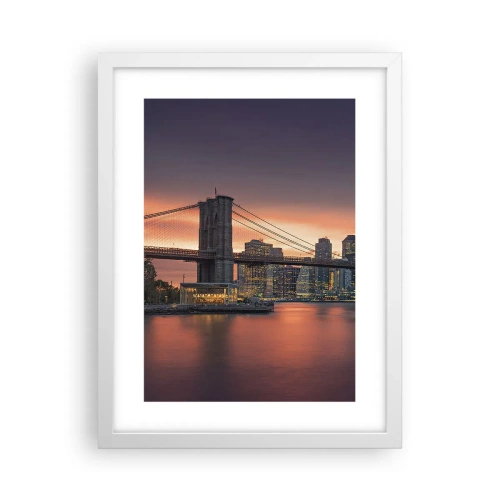 Affiche dans un cadre blanc - Poster - Immergé dans le silence lilas - 30x40 cm