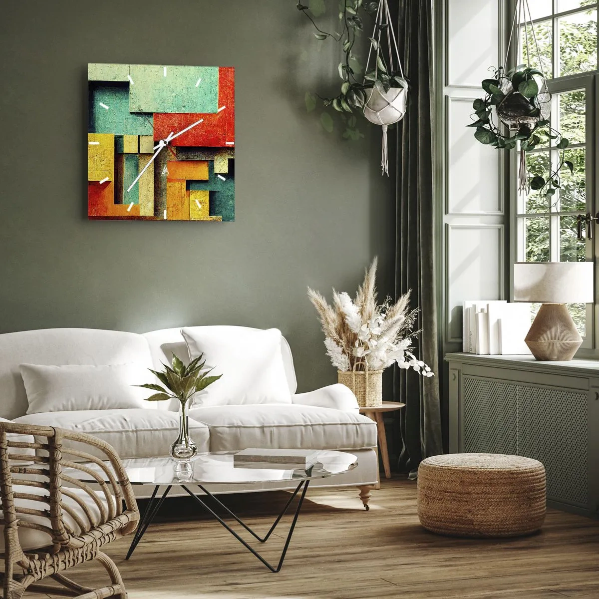 Horloge murale - Pendule murale - Festival des angles droits - 30x30 cm