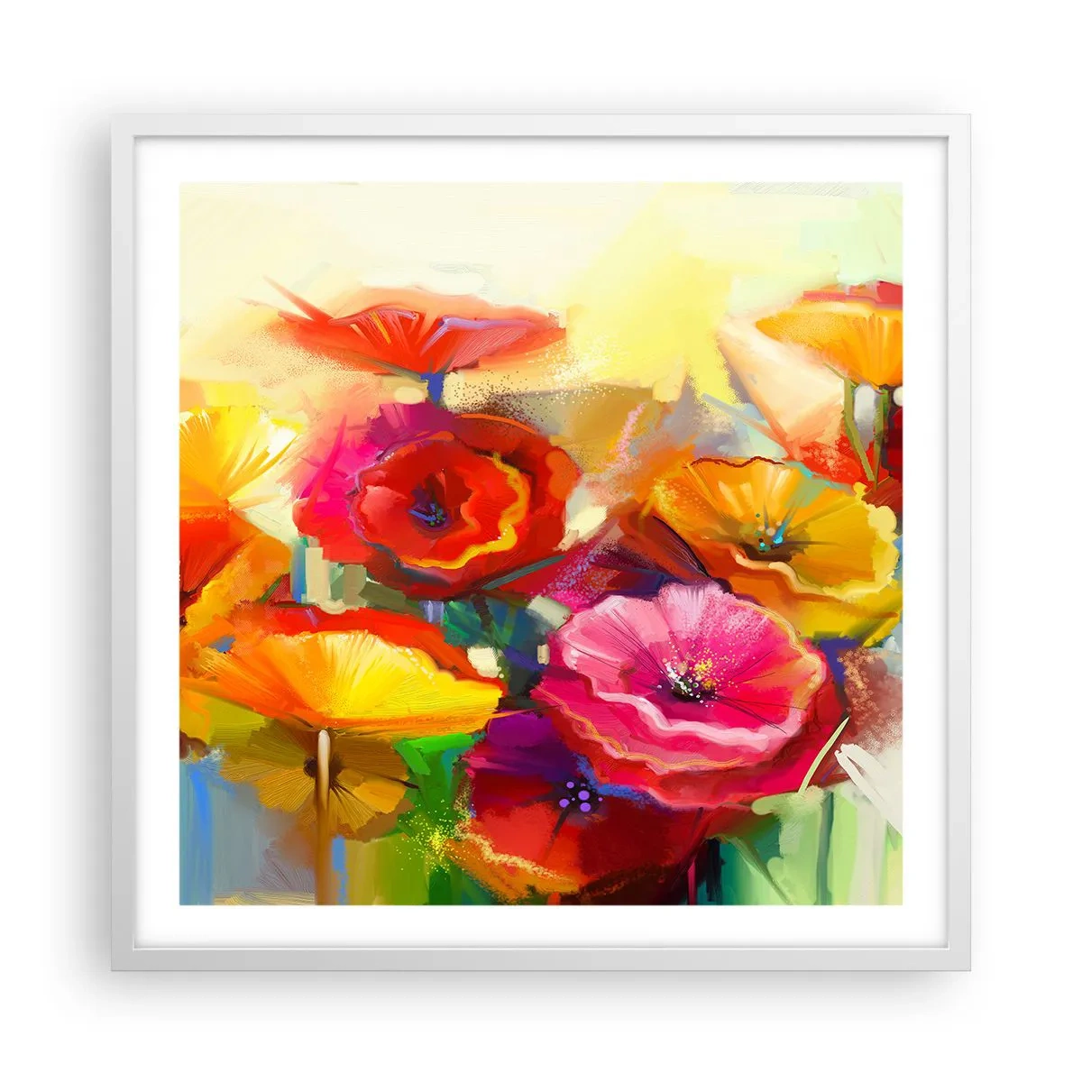 Affiche dans un cadre blanc - Poster - Pas seulement rouge - 60x60 cm