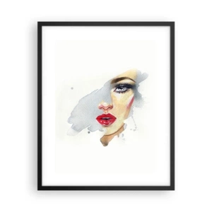 Affiche dans un cadre noir - Poster - Reflet dans une goutte d'eau - 40x50 cm