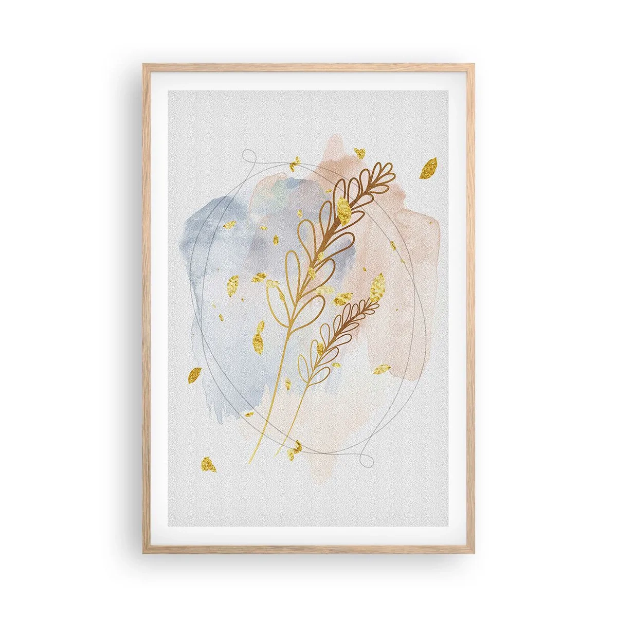 Affiche dans un chêne clair - Poster - Explosion d'or - 61x91 cm