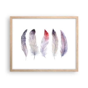 Affiche dans un chêne clair - Poster - Délicat comme un brouillard multicolore - 50x40 cm