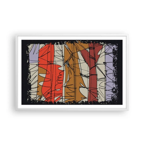 Affiche dans un cadre blanc - Poster - Composition spontanée - 91x61 cm