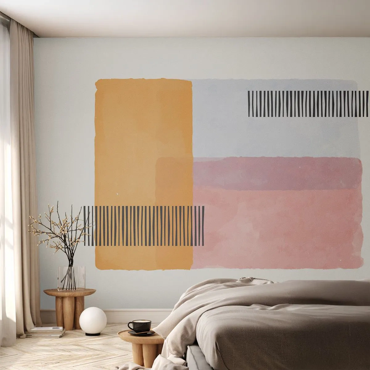 Papier Peint Autocollant Deluxe Sticker - D'un coin à l'autre - Abstraction, Morceau, Minimalisme - 250x175 cm