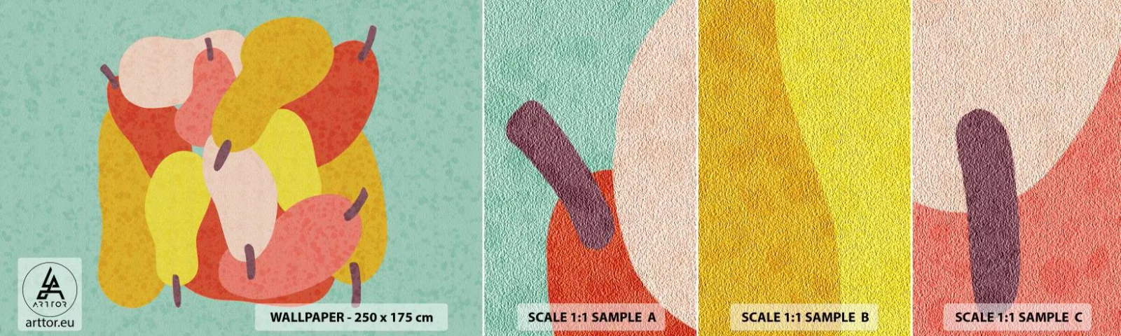 Échantillon De Papier Peint Standard Eco - Essayez le soleil d'été - Fruit, Des poires, Santé - 100x30 cm