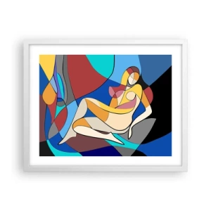 Affiche dans un cadre blanc - Poster - Nu cubiste - 50x40 cm