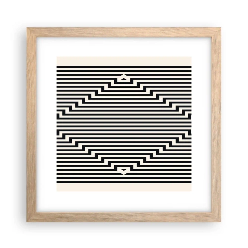 Affiche dans un chêne clair - Poster - Illusion géométrique - 30x30 cm