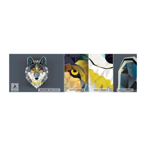 Échantillon De Papier Peint Standard Eco - On parle du loup - Abstraction, Loup, Animaux - 100x30 cm