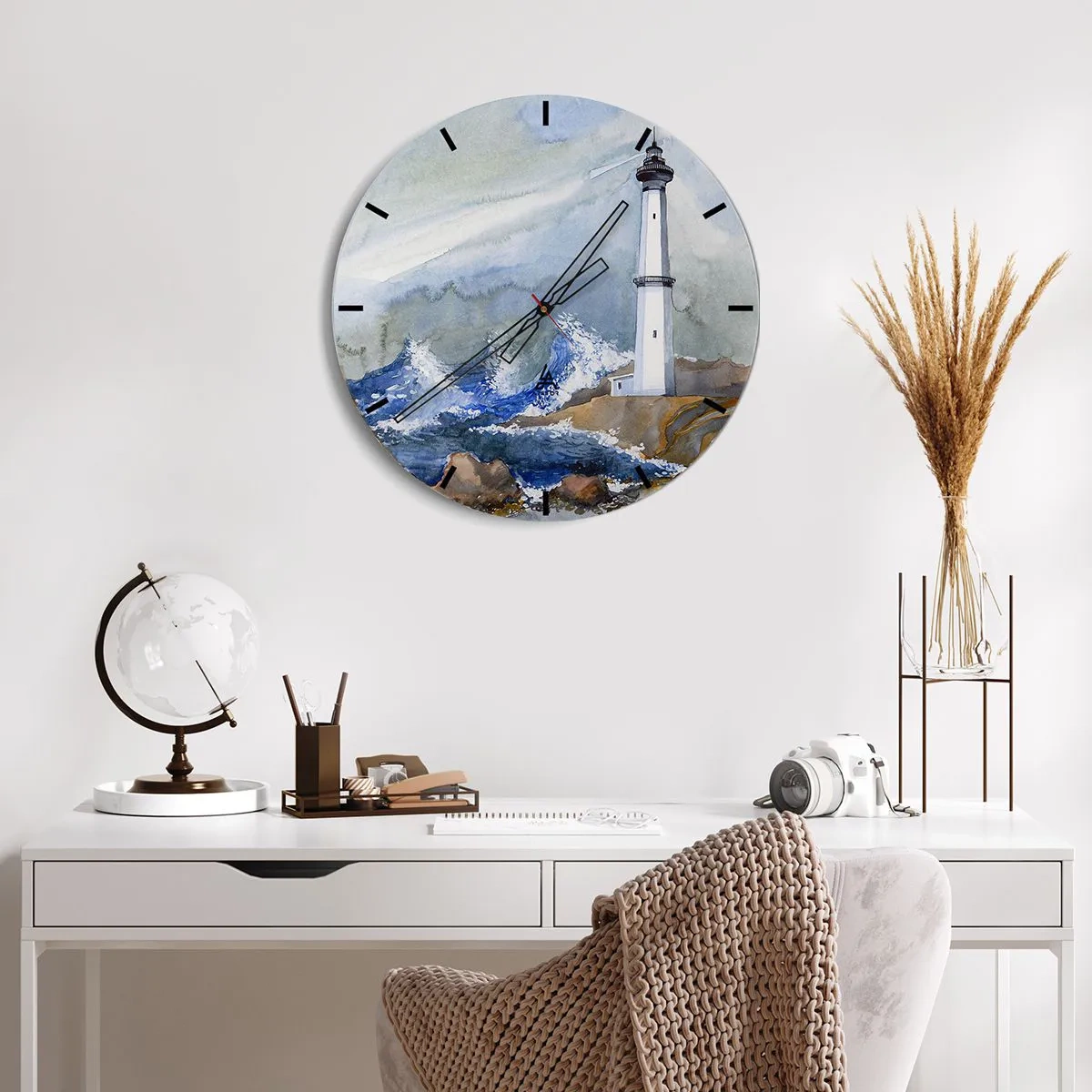 Horloge murale - Pendule murale - Contre l'obscurité et la tempête - 30x30 cm
