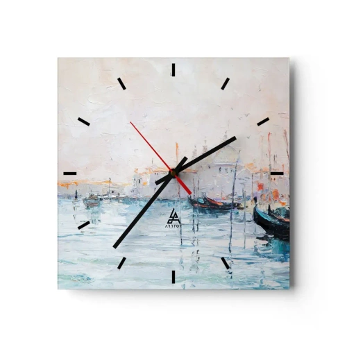 Horloge murale - Pendule murale - Derrière l'eau, derrière le brouillard - 40x40 cm