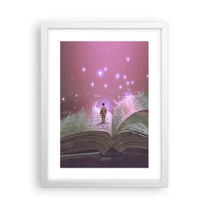 Affiche dans un cadre blanc - Poster - Invitation à un autre monde - lisez ! - 30x40 cm