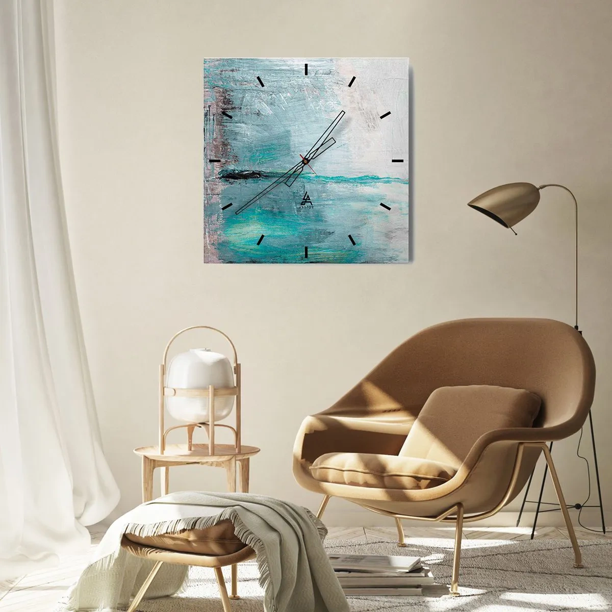 Horloge murale - Pendule murale - Horizontalement en bleu - 30x30 cm