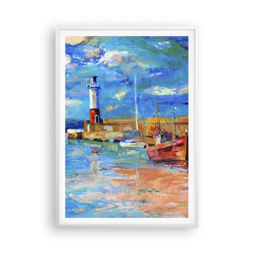 Affiche dans un cadre blanc - Poster - Un après-midi dans la baie arc-en-ciel - 70x100 cm