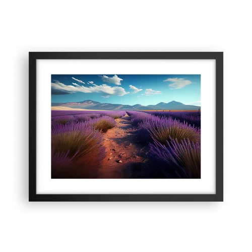 Affiche dans un cadre noir - Poster - Champs parfumés - 40x30 cm