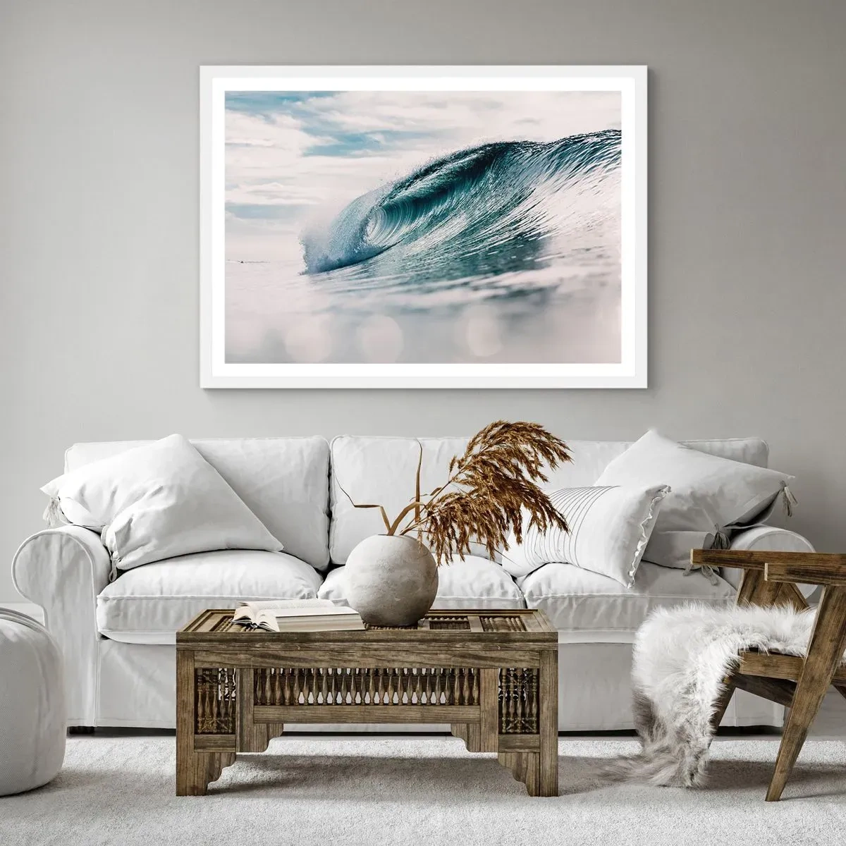 Affiche dans un cadre blanc - Poster - Pic d'eau - 50x40 cm