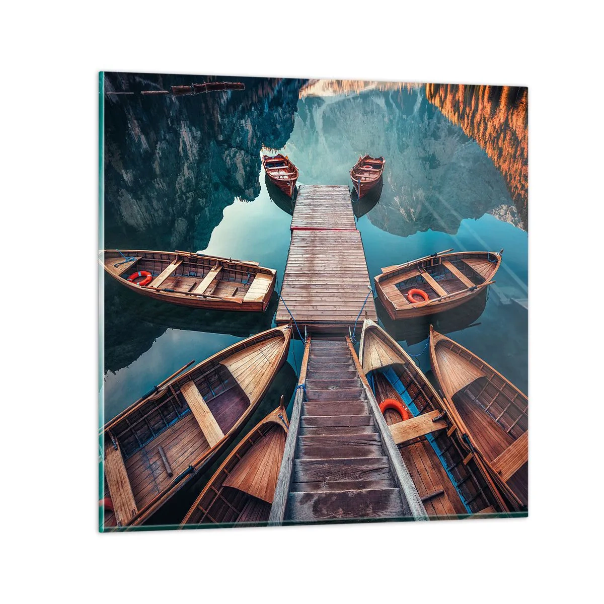 Impression sur verre - Image sur verre - J'attends à la marina - 40x40 cm