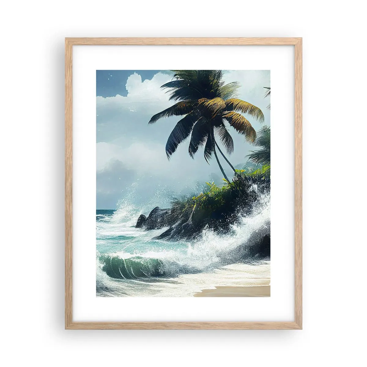 Affiche dans un chêne clair - Poster - Sur une côte tropicale - 40x50 cm
