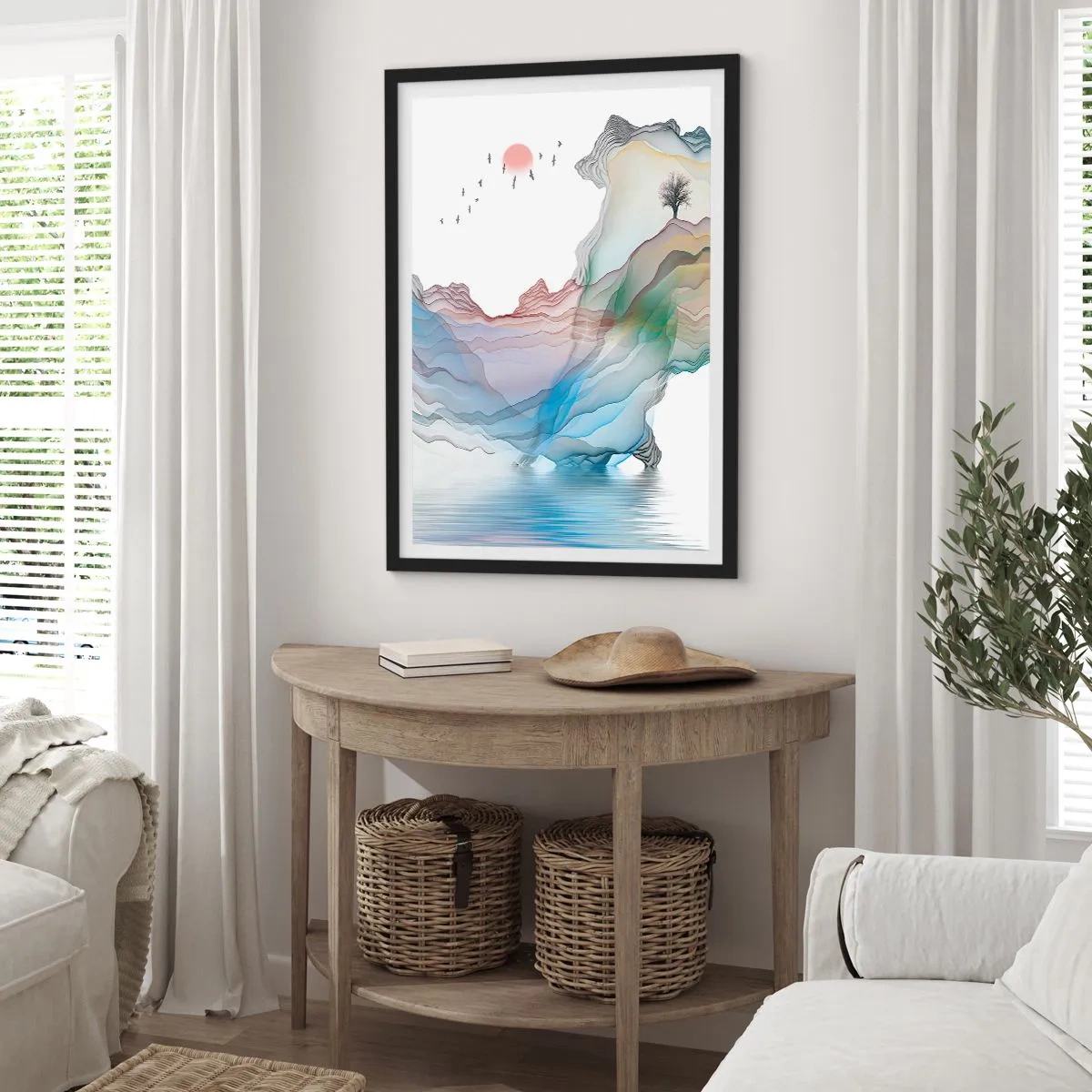 Affiche dans un cadre noir - Poster - Vers les montagnes de cristal - 61x91 cm