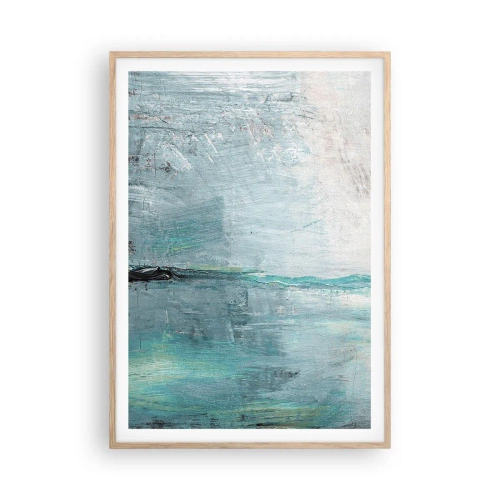 Affiche dans un chêne clair - Poster - Horizontalement en bleu - 70x100 cm