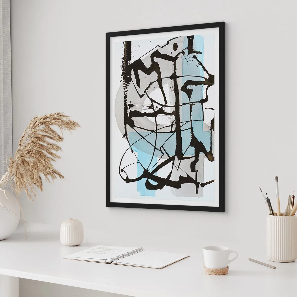Affiche dans un cadre noir - Poster - Bleu malgré tout - 61x91 cm